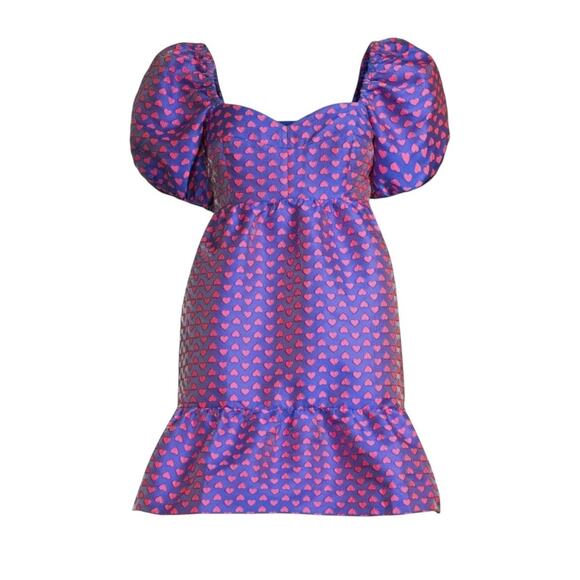 NWT! Lilly Pulitzer Nelle Heart Jacquard Mini in Borealis Blue Lovesick - Size 4 - Picture 2 of 9